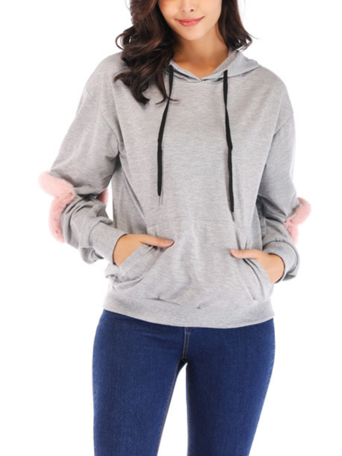 Solid Hoodie Long Sleeve Cutout Hoodies