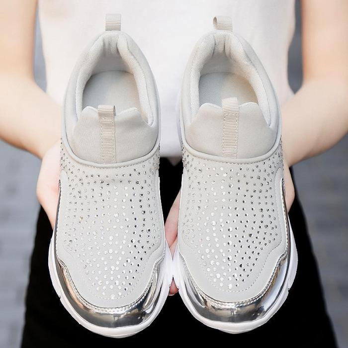 Women Mesh Fabric Athletic Shoes Slip-on Sneakers