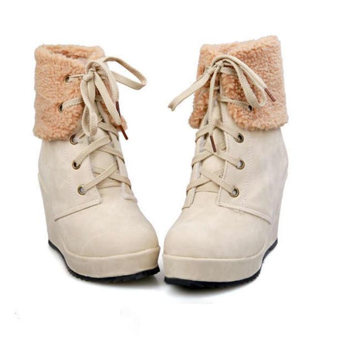 Women Wedge Boots Casual Shoes