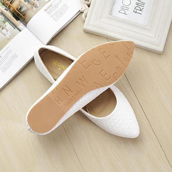 Microfiber Pointed Toe Women Slip-On Flats