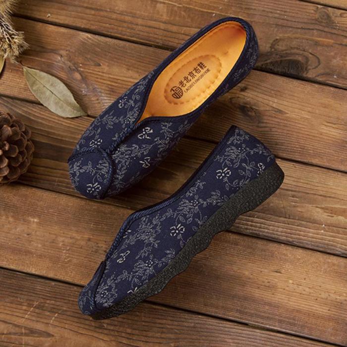 Women Fabric Flats Plus Size Casual Comfort Slip On Shoes