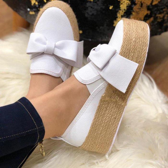 Women Casual Bowknot Slip On Shoes