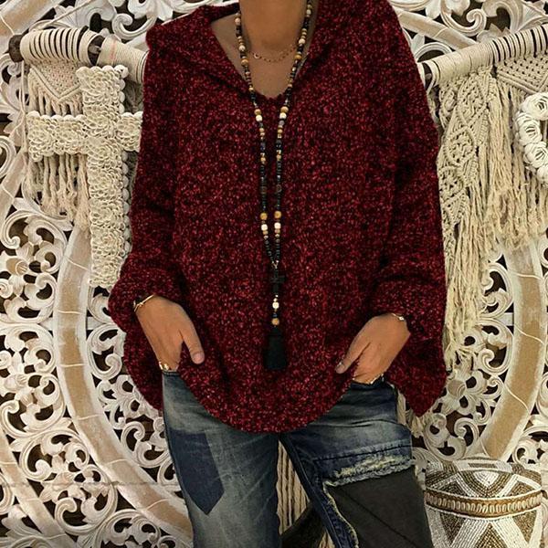 Bat Sleeve Hooded Casual Sweaters