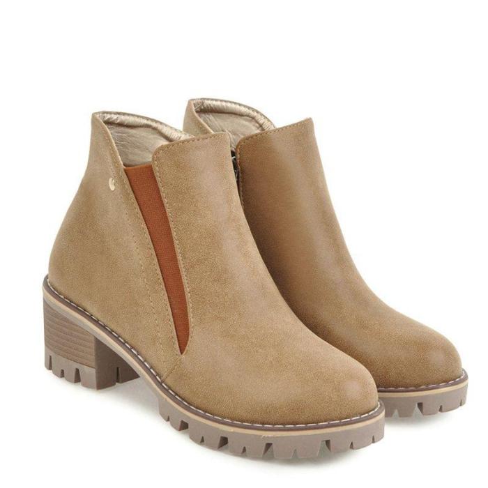 Women Fashion Chunky Heel Winter Shoes