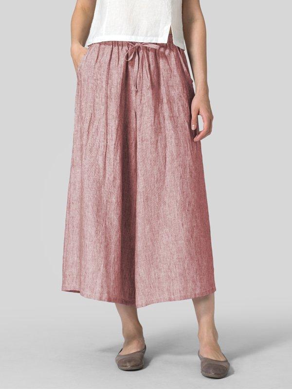Casual Plus Size Solid Pants With Pockets