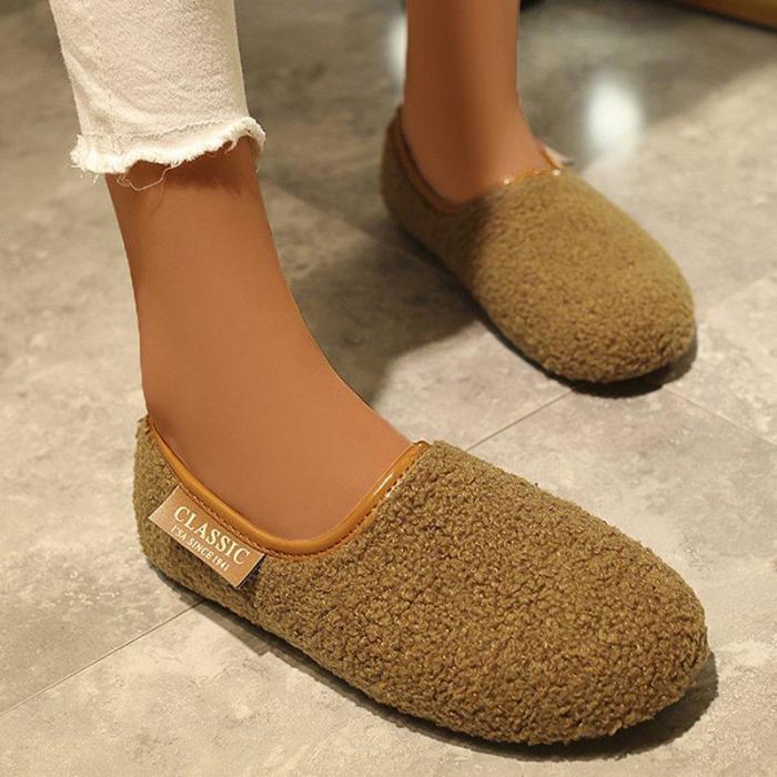 Women's Soft Round Toe Flat Casual Pregnant Winter Plus Size Shoes