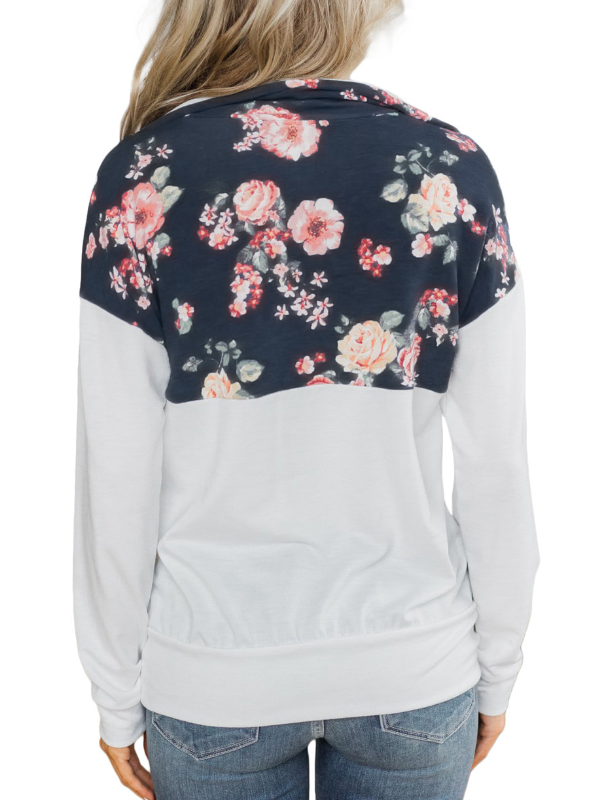 Cotton Patchwork Long Sleeve Blouse & Shirts