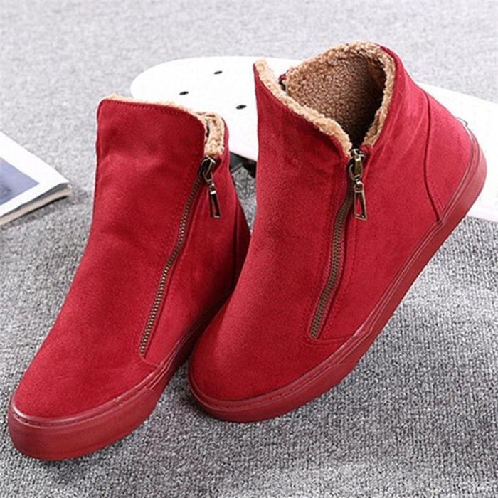 Womens Flat Heel Zipper Daily Snow Boots