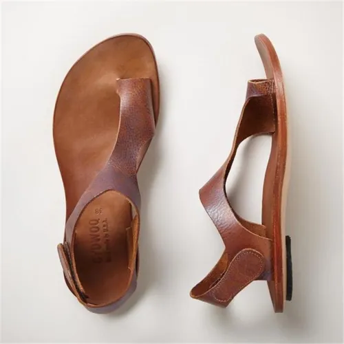 Plus Size Sandals Women Magic Tape Flat Heel Sandals