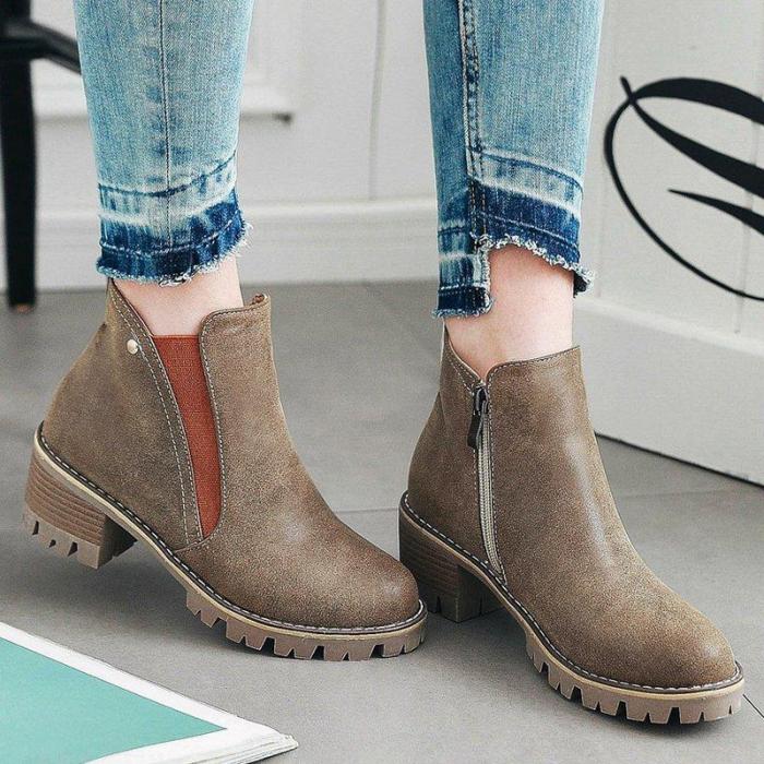 Women Fashion Chunky Heel Winter Shoes