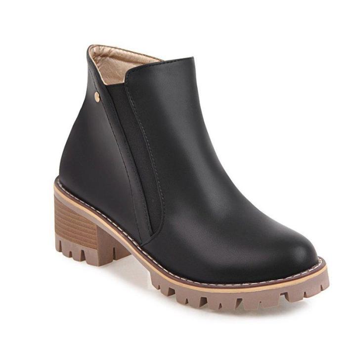 Women Fashion Chunky Heel Winter Shoes