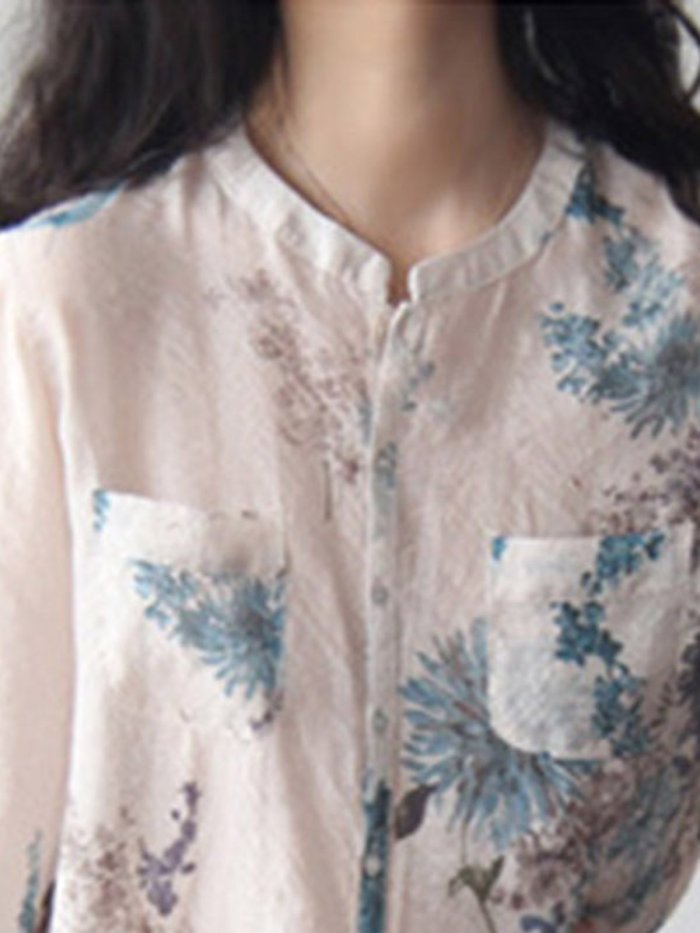Casual 3/4 Sleeve Floral Blouse