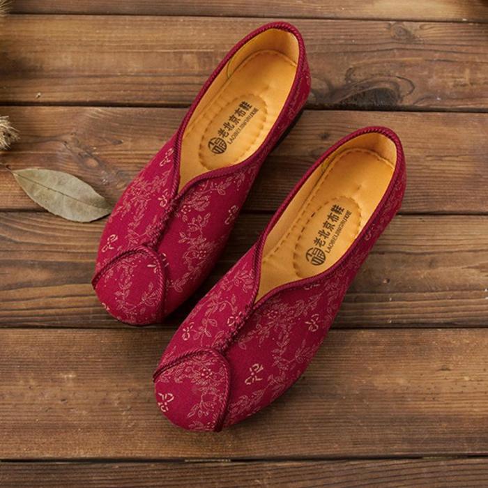 Women Fabric Flats Plus Size Casual Comfort Slip On Shoes