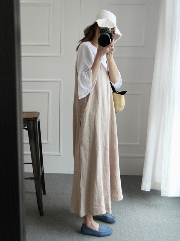 LOOSE PURE COLOR SIMPLE JUMPSUIT PANTS