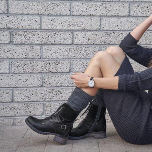 Women Comfortable Outdoor Boots Casual Zipper Boots