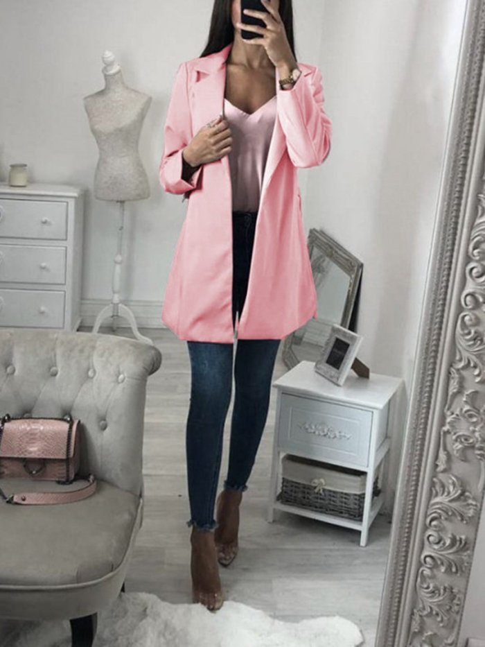 Shawl Collar Long Sleeve Vintage Blazers