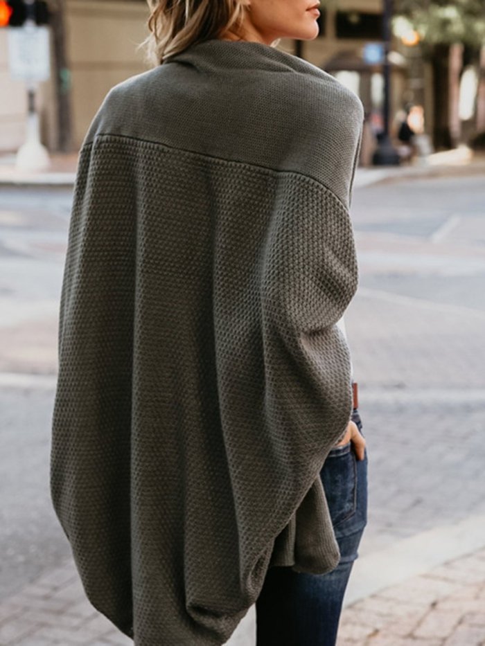 Knitted Casual Knitted Solid Cotton Winter Cardigan