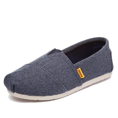 Deep Gray Daily Spring/Fall Flat Heel Braided Canvas Flats