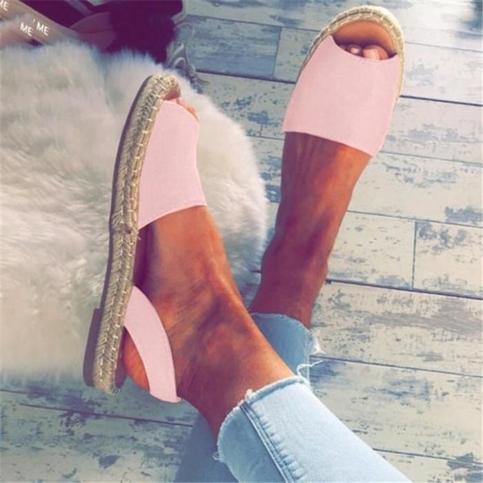 Women Summer Espadrilles Fashion Peep Toe Sandals Flat Sandals