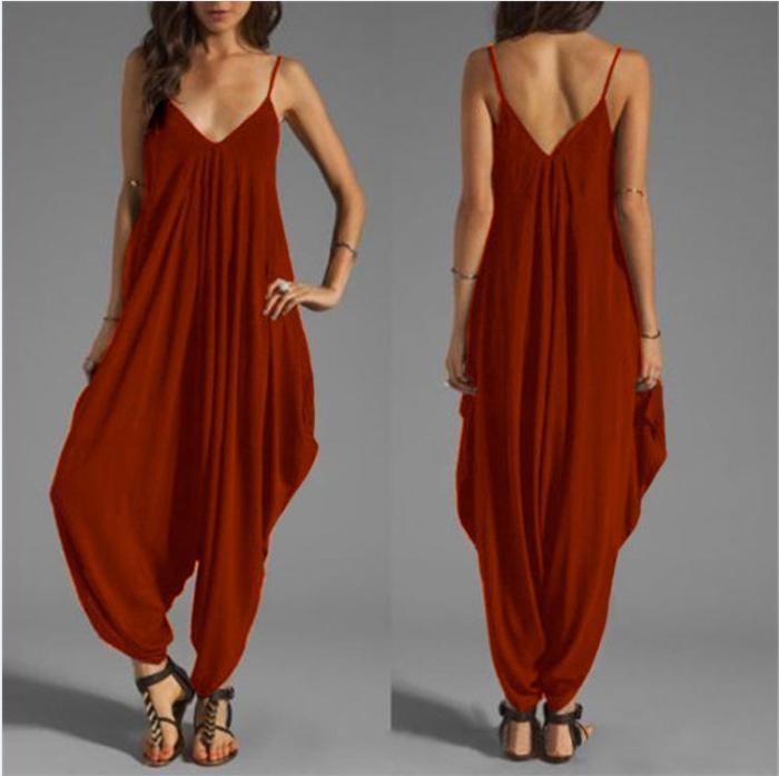 Low Chest V Collar Sexy Jumpsuit