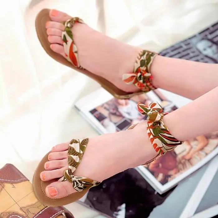 Fashion Strappy Top Post Flat Sandals
