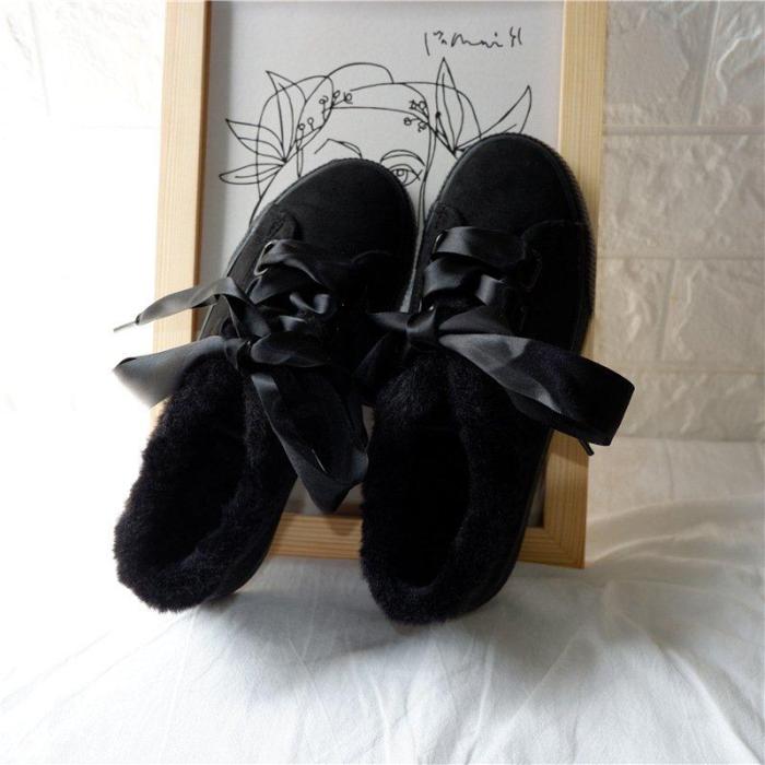 Deep Brown Platform Lace-up Spring/Fall Canvas Daily Boots