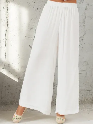 Plus Size Women Plain Casual Pants