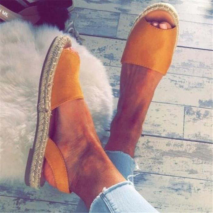 Women Summer Espadrilles Fashion Peep Toe Sandals Flat Sandals