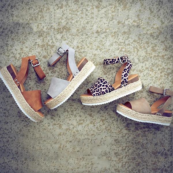 Women Summer Sandals Beach Platform Leopard Shoes
