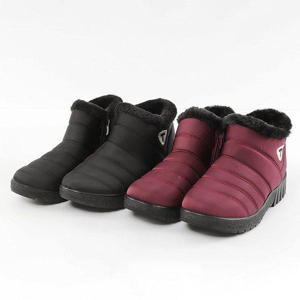 Warm Waterproof Cloth Low Heel Snow Boots