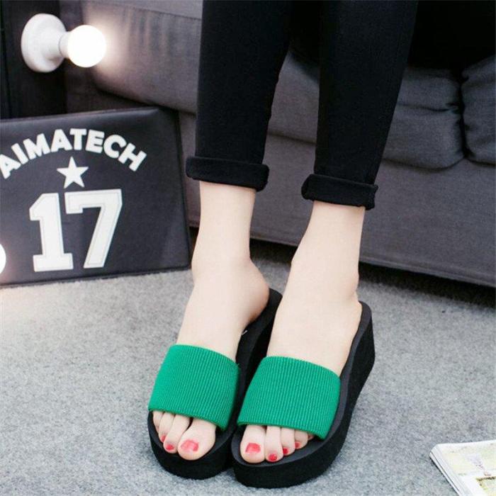 Sandkini Colorful Women Beach Wedges Slippers