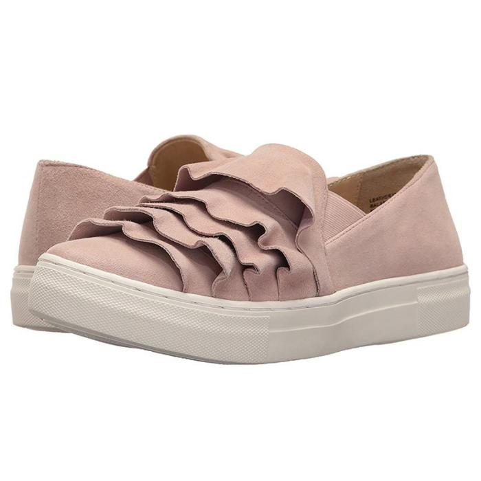 Gray Daily Flat Heel Artificial Suede All Season Ruffles Loafer