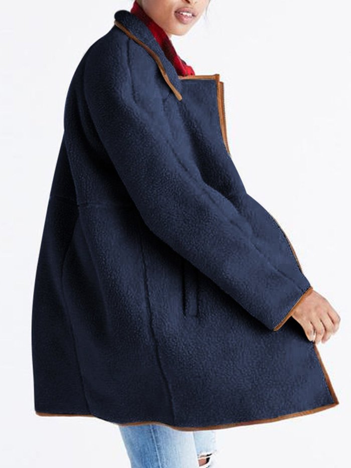 Solid Wool Blend Outdoor Coats
