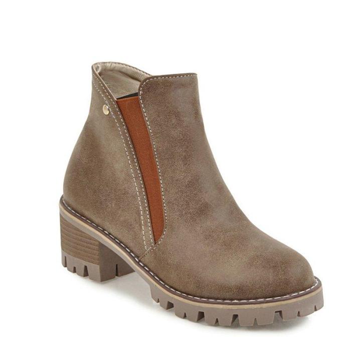 Women Fashion Chunky Heel Winter Shoes