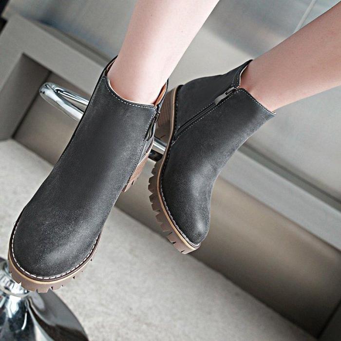 Women Fashion Chunky Heel Winter Shoes