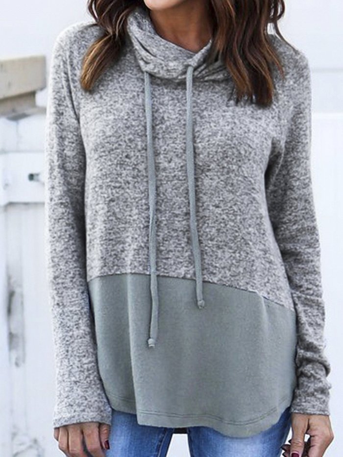Solid Casual Paneled Hoodies & Sweatshirt