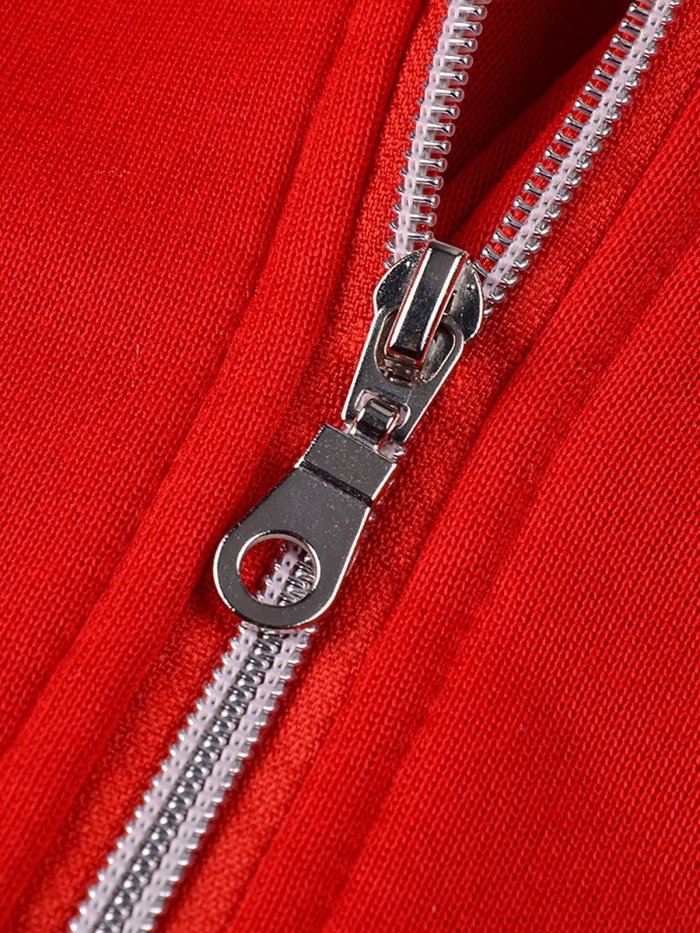 Women Pockets Casual Solid Hoodie Coats Jacket