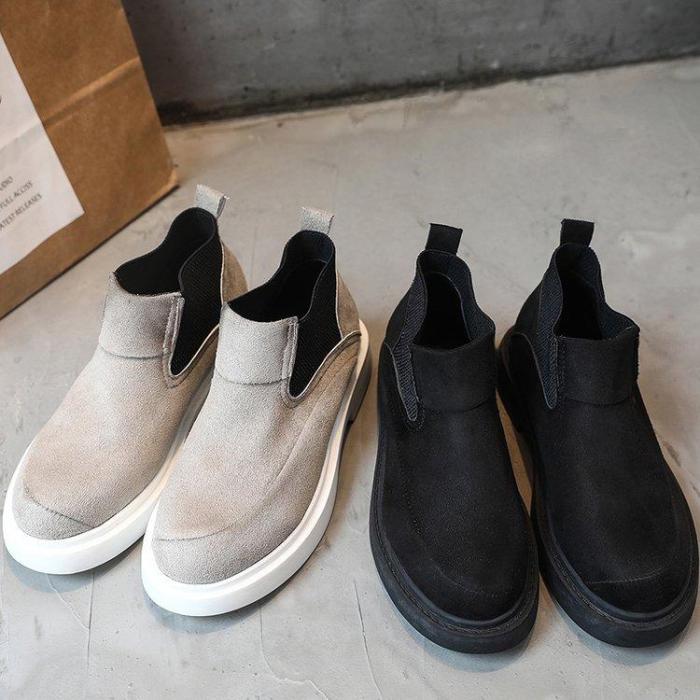 Slip-on Casual Suede Elastic Band Ankle Boots