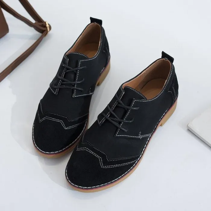 Women Artificial Leather Panel Casual Low Heel Flats