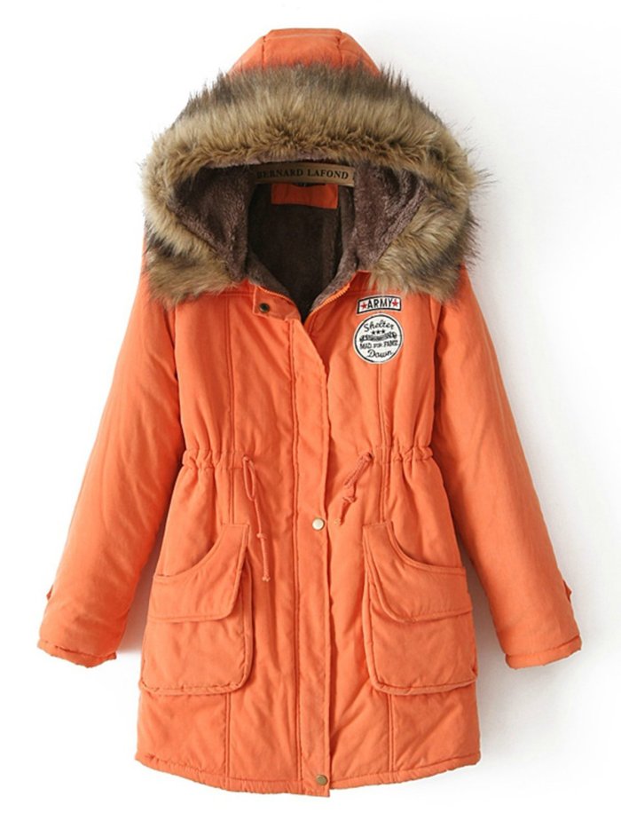 Fleece-lined Long Sleeve Casual Hoodie Pockets Coat