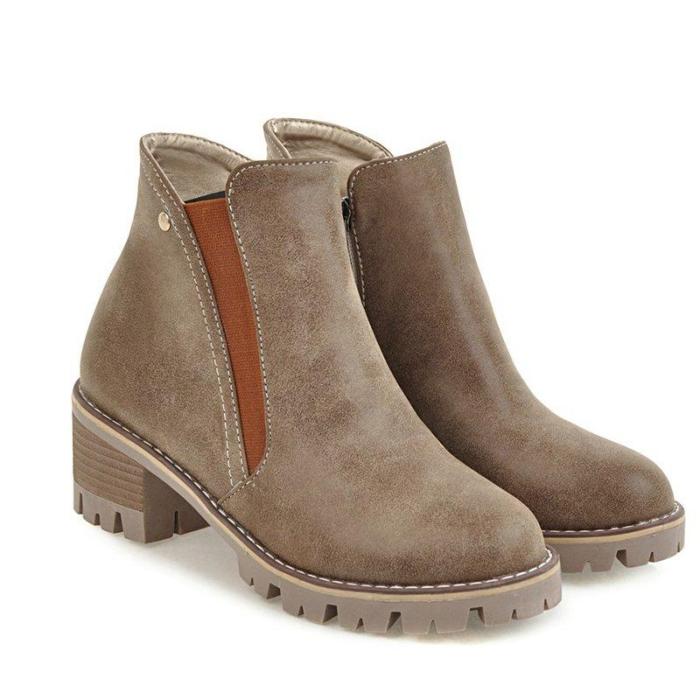 Women Fashion Chunky Heel Winter Shoes