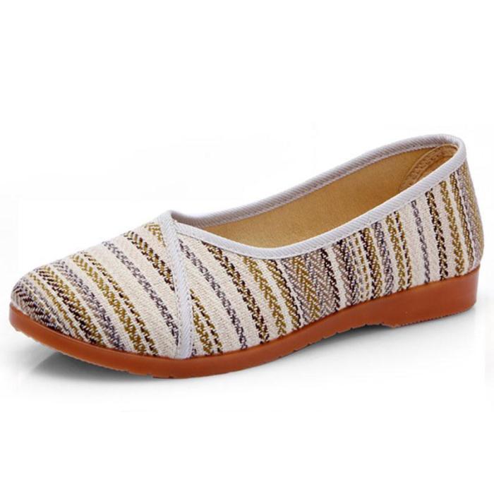 Women Canvas Flats Casual Comfort Slip On Shoes