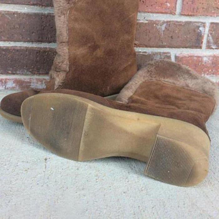 Women Daily Vintage Fur Boots Artificial Leather Winter Booties