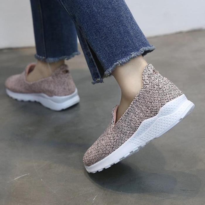 Women Mesh Fabric Sneakers Casual Comfort Slip On Shoes