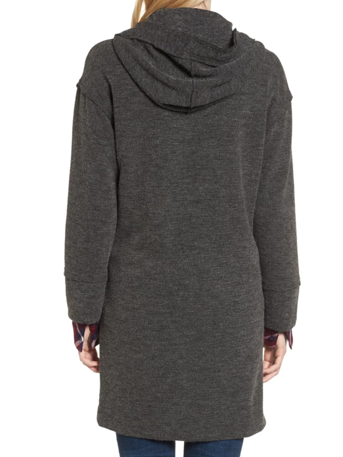 Cotton-Blend Solid Hoodie Casual Outerwear
