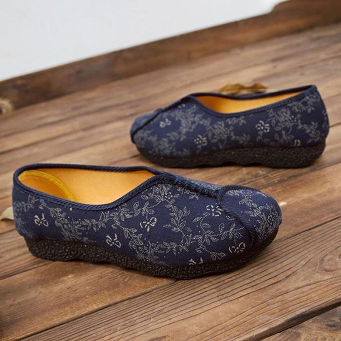 Women Fabric Flats Plus Size Casual Comfort Slip On Shoes