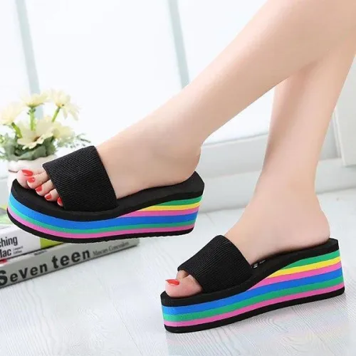Sandkini Colorful Women Beach Wedges Slippers