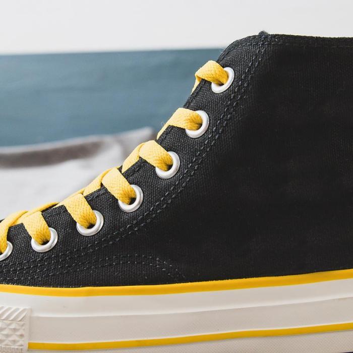 Women's Fashion Casual Solid Color High Canvas Sneakers