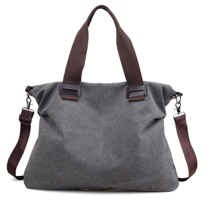 Bag - Casual Soild Durable Thicker Canvas Large Capacity Shoulder Bag