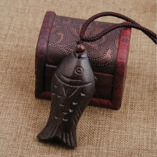 Natural National Wood Fish Necklace